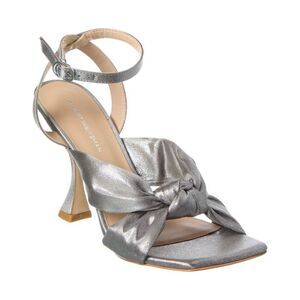 STUART WEITZMAN PLAYA SILVER ANKLE STRAP HIGH HEEL SANDAL